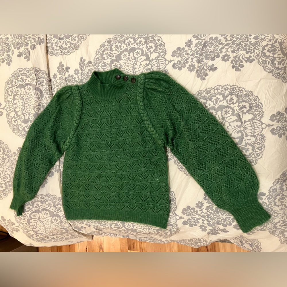 Anneka Sézane sweater, NWOT, emerald green, rare item.